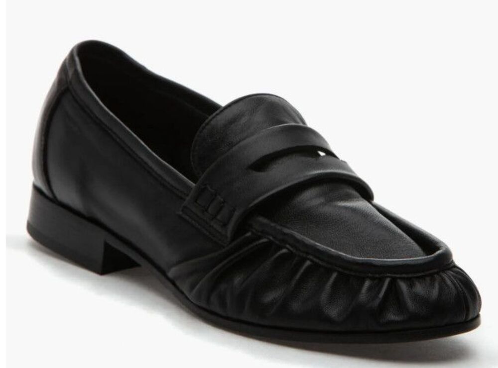 275 Central Viola Penny Loafer Black Leather Women's size 10 EU 40 New $295